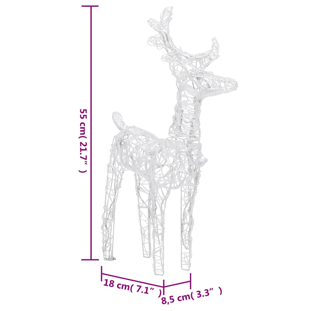 vidaXL Christmas Reindeers 4 pcs Cold White 160 LEDs Acrylic