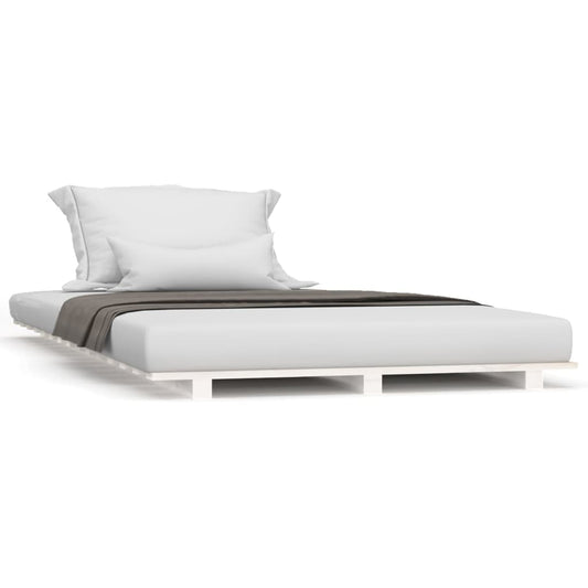 vidaXL Bed Frame without Mattress White 90x200 cm Solid Wood Pine