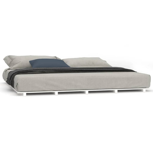 vidaXL Bed Frame without Mattress White 200x200 cm Solid Wood Pine