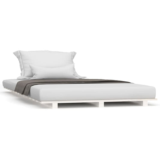 vidaXL Bed Frame without Mattress White 90x190 cm Single Solid Wood Pine