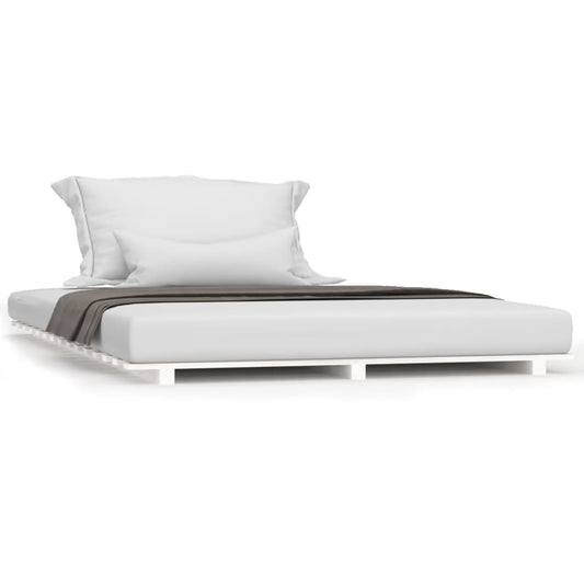 vidaXL Bed Frame without Mattress White 140x190 cm Solid Wood Pine