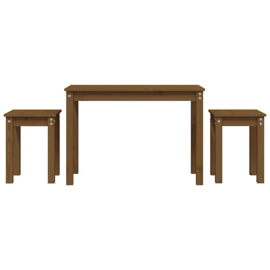 vidaXL Nesting Tables 3 pcs Honey Brown Solid Wood Pine