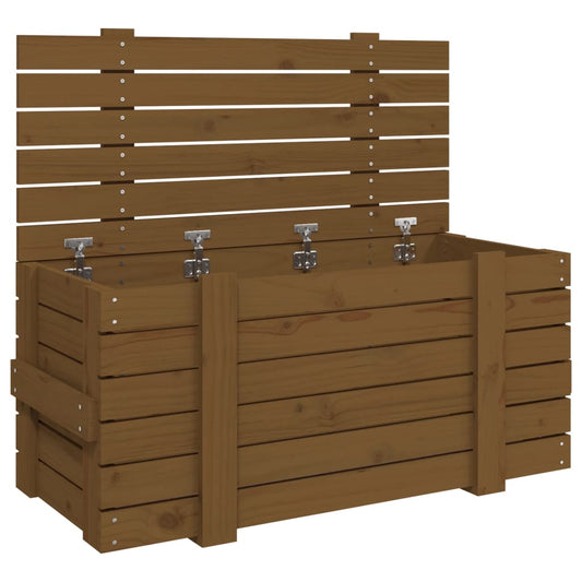 vidaXL Storage Box Honey Brown 91x40.5x42 cm Solid Wood Pine