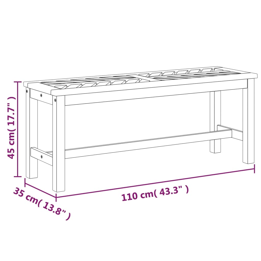 vidaXL Garden Bench 110 cm Solid Wood Acacia