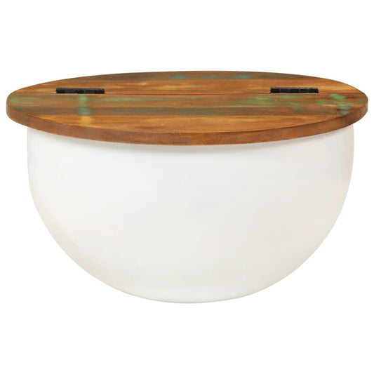 vidaXL Coffee Table White 50x27 cm Solid Wood Reclaimed