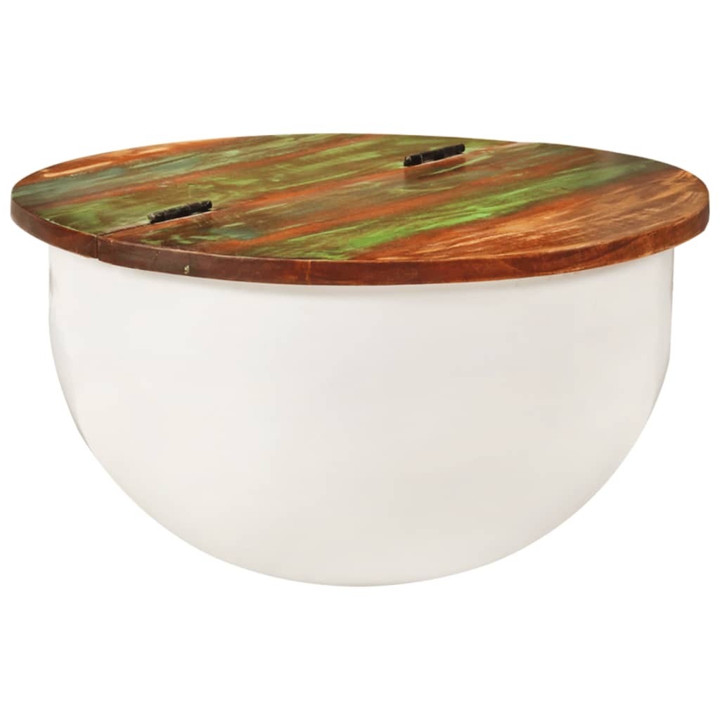vidaXL Coffee Table White 50x27 cm Solid Wood Reclaimed