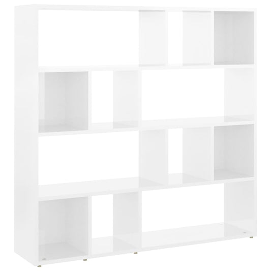 vidaXL Book Cabinet/Room Divider High Gloss White 105x24x102 cm