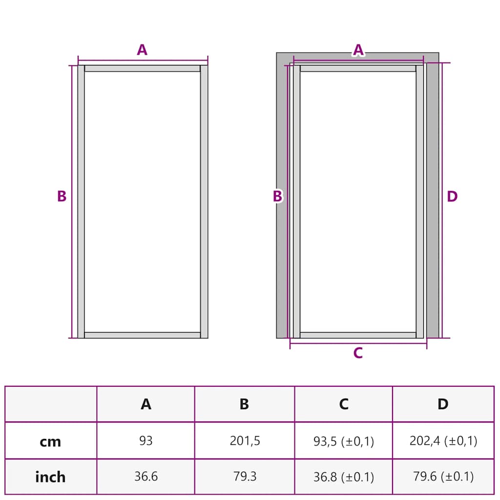 vidaXL Interior Door White 93x201,5 cm Tempered Glass&Aluminium Slim