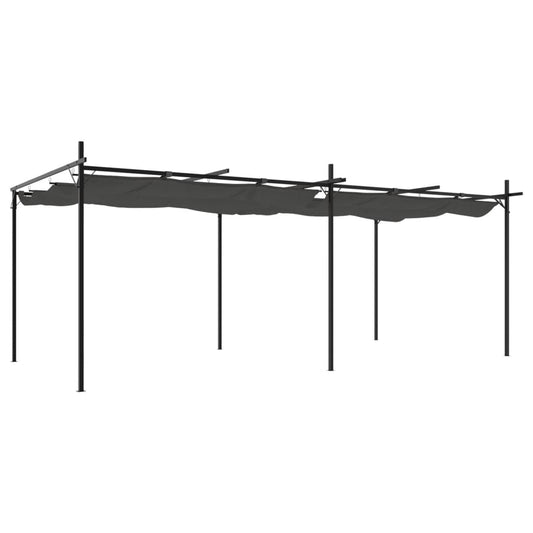 vidaXL Pergola with Retractable Roof Anthracite 589x292x230 cm