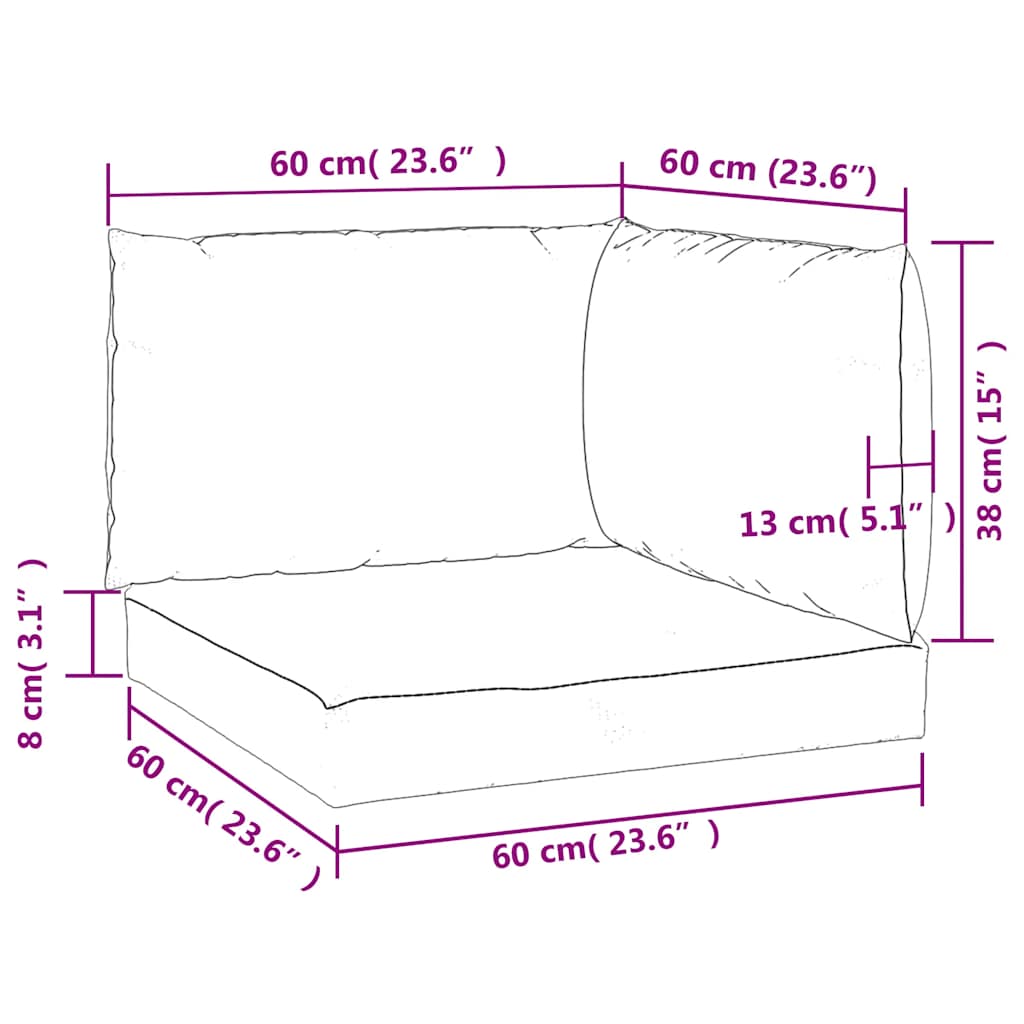 vidaXL Pallet Cushions 3 pcs Bright Green Oxford Fabric