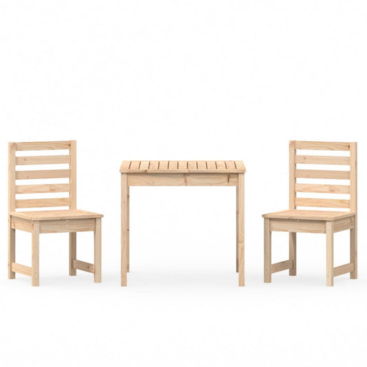 vidaXL 3 Piece Garden Bistro Set Solid Wood Pine