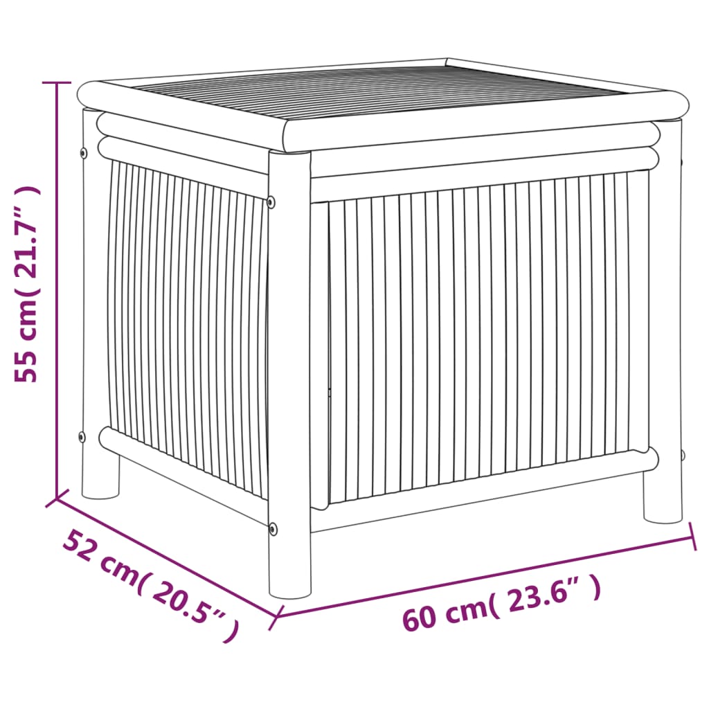 vidaXL Garden Storage Box 60x52x55 cm Bamboo