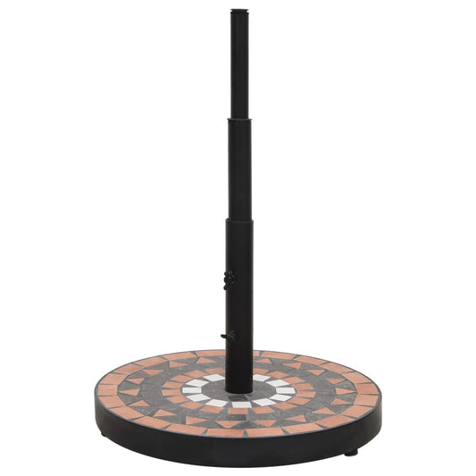 vidaXL Parasol Base Terracotta and White Round 12 kg