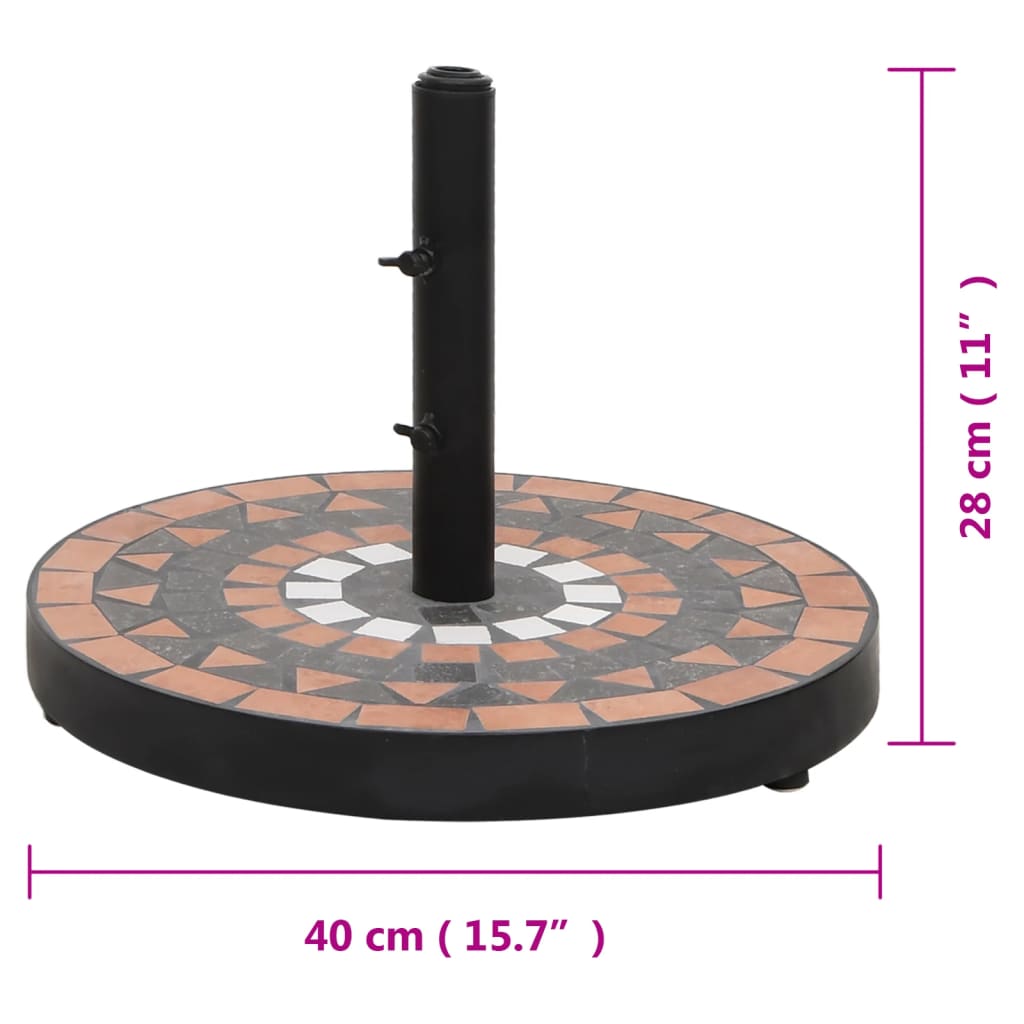 vidaXL Parasol Base Terracotta and White Round 12 kg