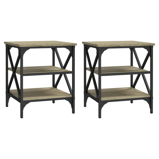 vidaXL Side Tables 2 pcs Sonoma Oak 40x42x50 cm Engineered Wood