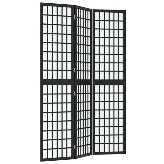 vidaXL Folding 3-Panel Room Divider Japanese Style 120x170 cm Black