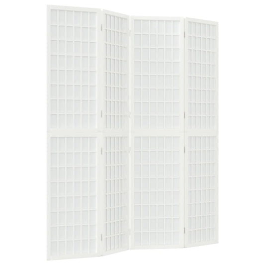 vidaXL Folding 4-Panel Room Divider Japanese Style 160x170 cm White
