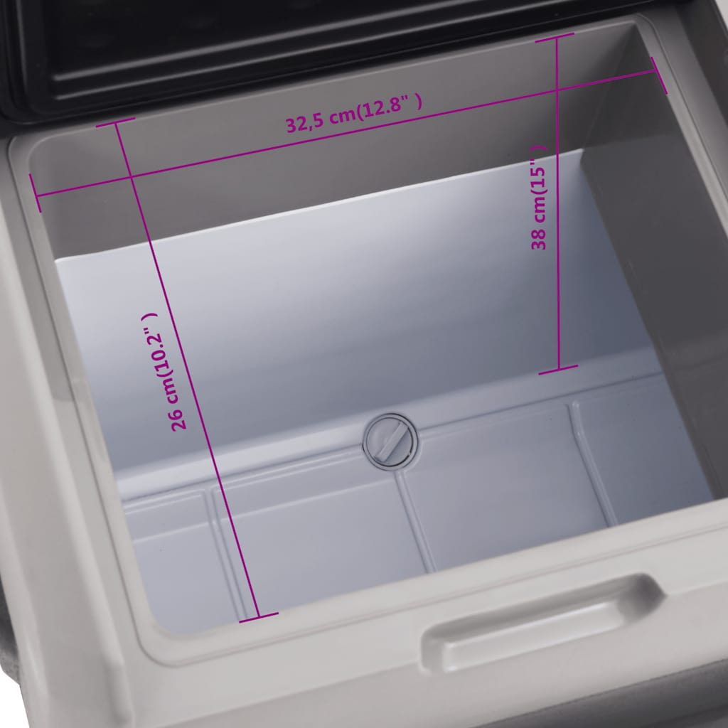 vidaXL Cool Box with Wheel and Handle Black&Grey 40 L Polypropylene