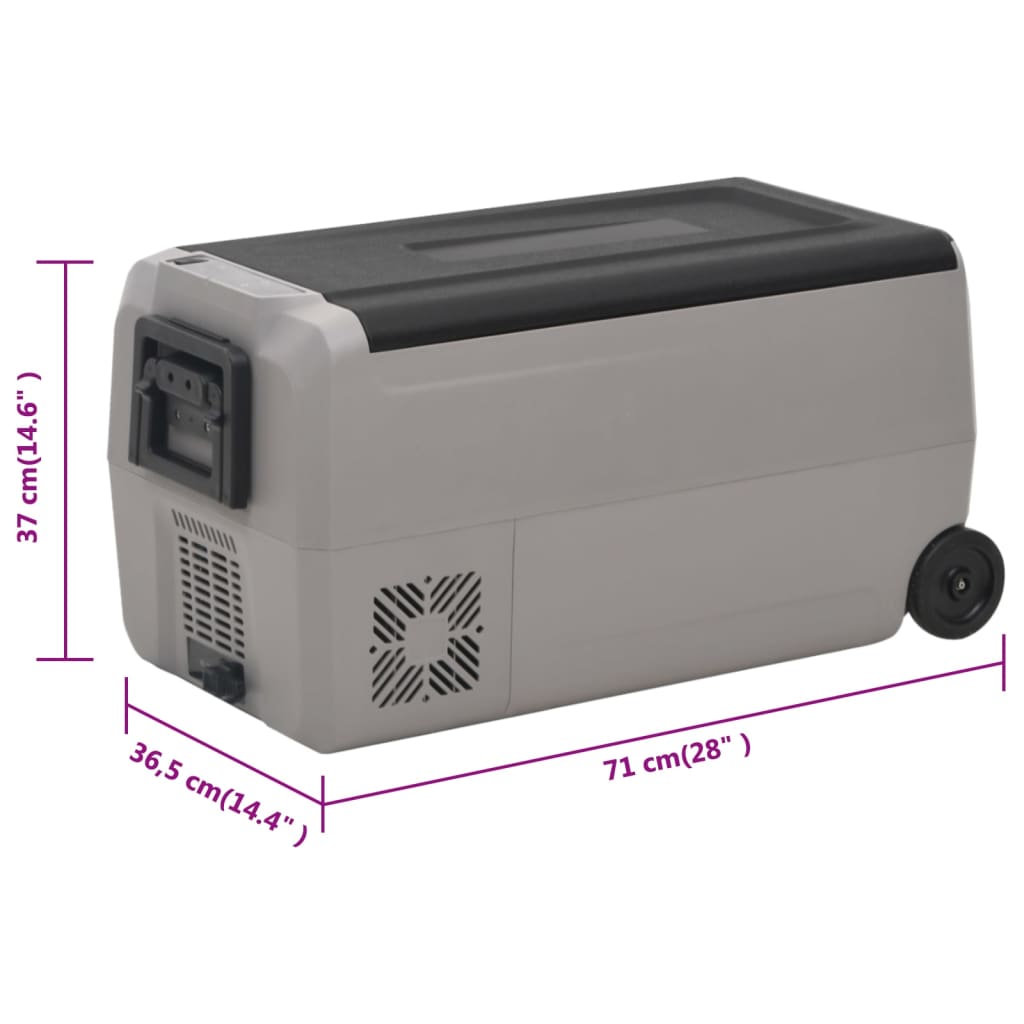 vidaXL Cool Box with Wheel and Handle Black & Grey 36 L PP & PE