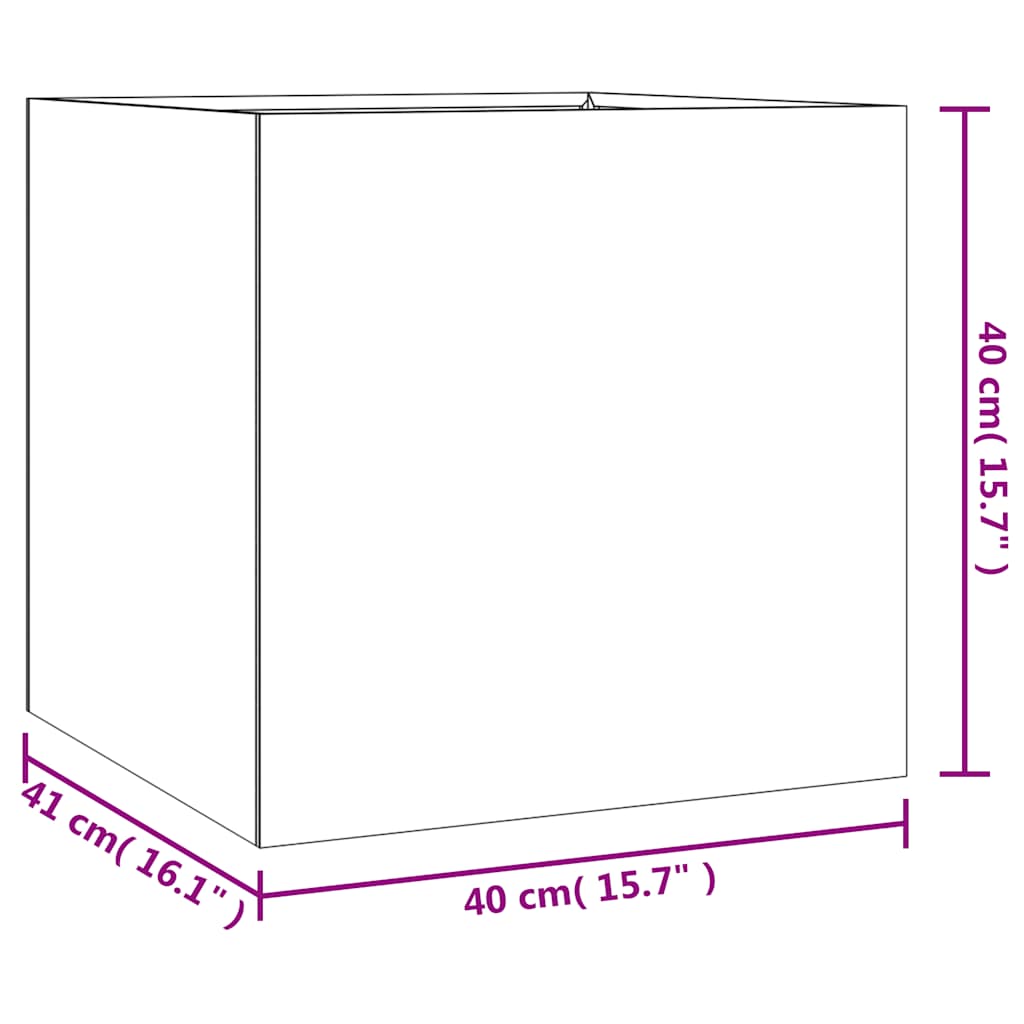 824518 vidaXL Planter 40x41x40 cm Corten Steel