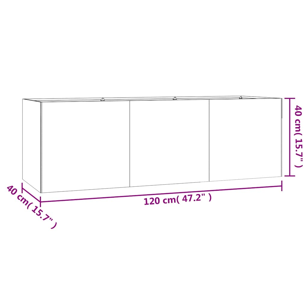 824520 vidaXL Garden Raised Bed 120x40x40 cm Corten Steel