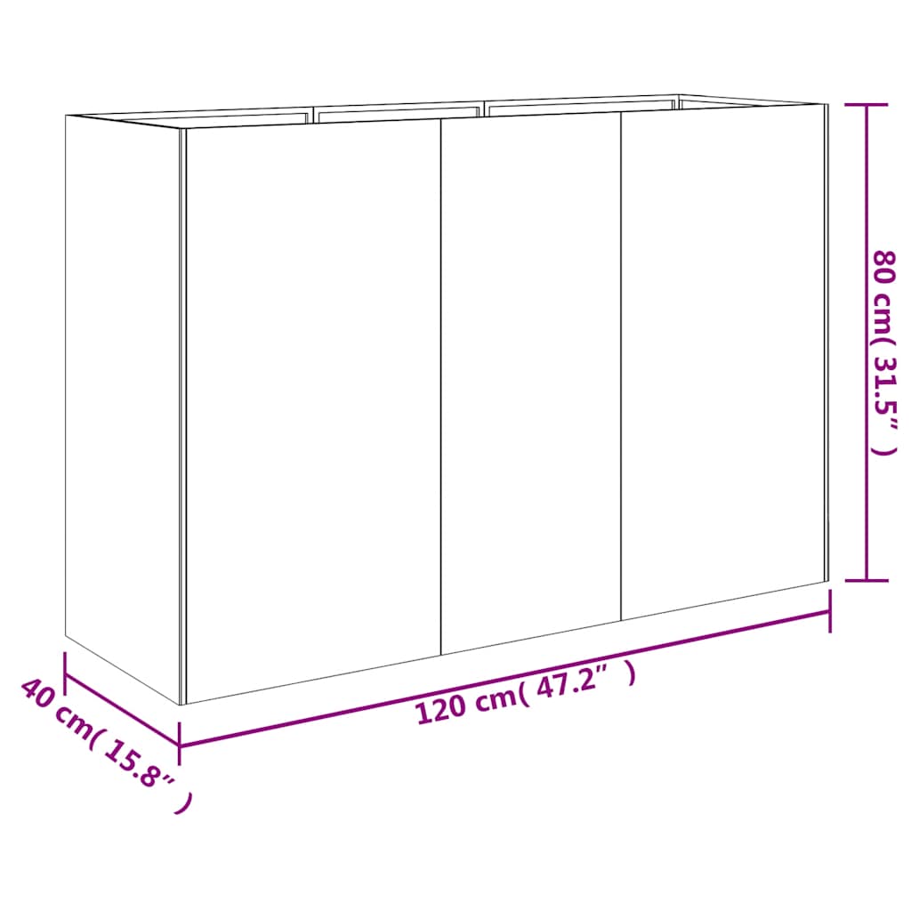 824526 vidaXL Garden Raised Bed 120x40x80 cm Corten Steel