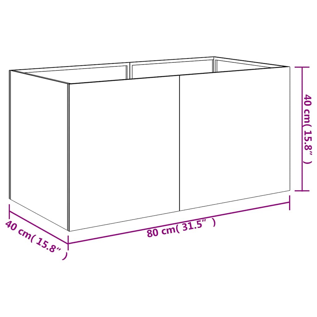 vidaXL Planter 80x40x40 cm Corten Steel