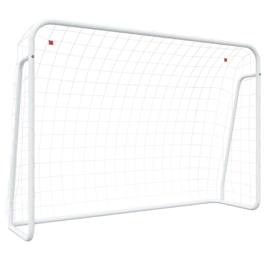 vidaXL Football Goal with Net White 214x75x152 cm Steel&Polyester