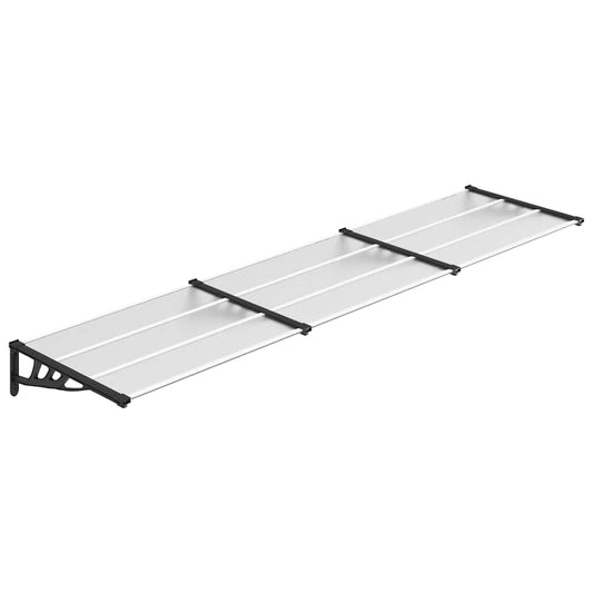 vidaXL Door Canopy Black and Transparent 358,5x90 cm Polycarbonate