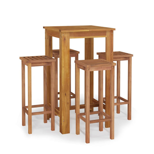 vidaXL Garden Bar Set | Brown | Solid Acacia wood | Durable | Garden Bar Set