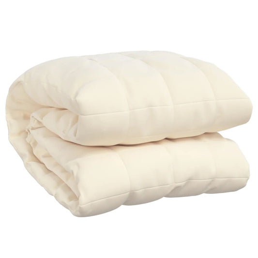 vidaXL Weighted Blanket Light Cream 137x200 cm 10 kg Fabric