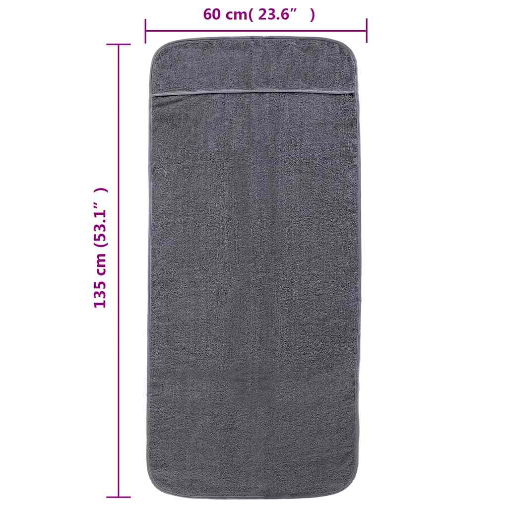 vidaXL Beach Towels 2 pcs Anthracite 60x135 cm Fabric 400 GSM