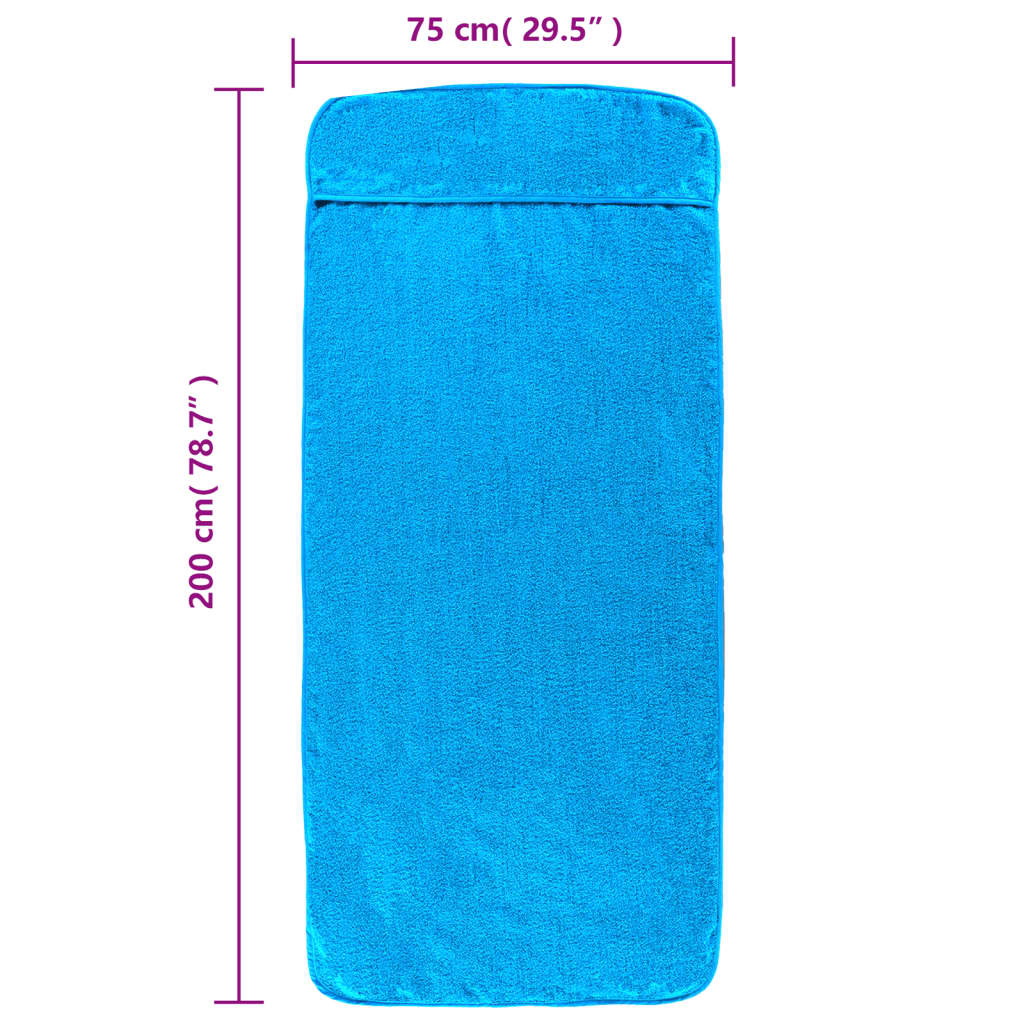 vidaXL Beach Towels 2 pcs Turquoise 75x200 cm Fabric 400 GSM