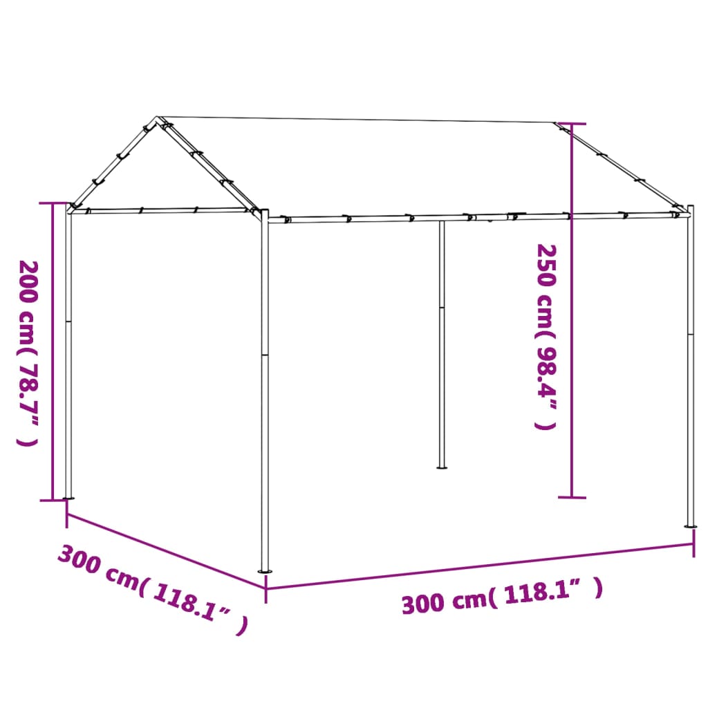 vidaXL Canopy Tent Anthracite 3x3 m Steel and Fabric