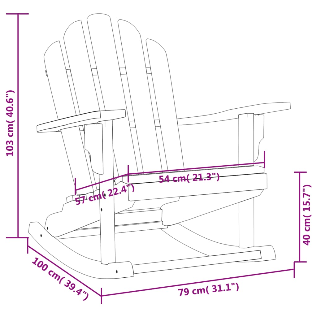 vidaXL Garden Adirondack Chair | Natural Teak | Solid teak wood | Standard