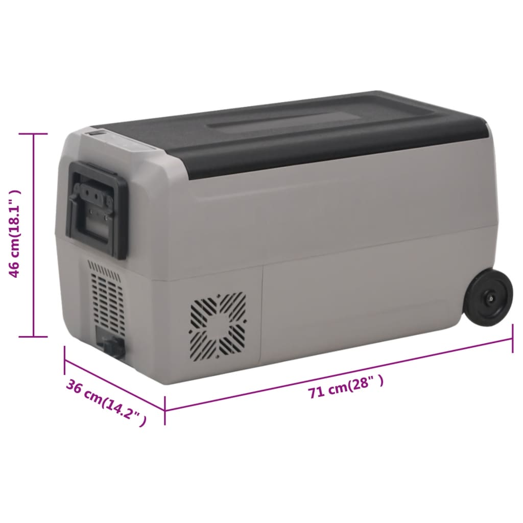 vidaXL Cool Box with Wheel and Handle Black&Grey 50 L PP&PE