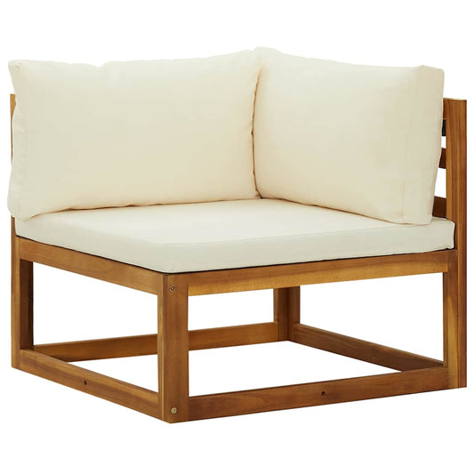 vidaXL Sectional Corner Sofas 2 pcs with Cushions Solid Wood Acacia