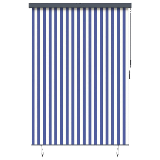 vidaXL Roller Blind Blue and White 180 x 250 cm Fabric and Aluminum