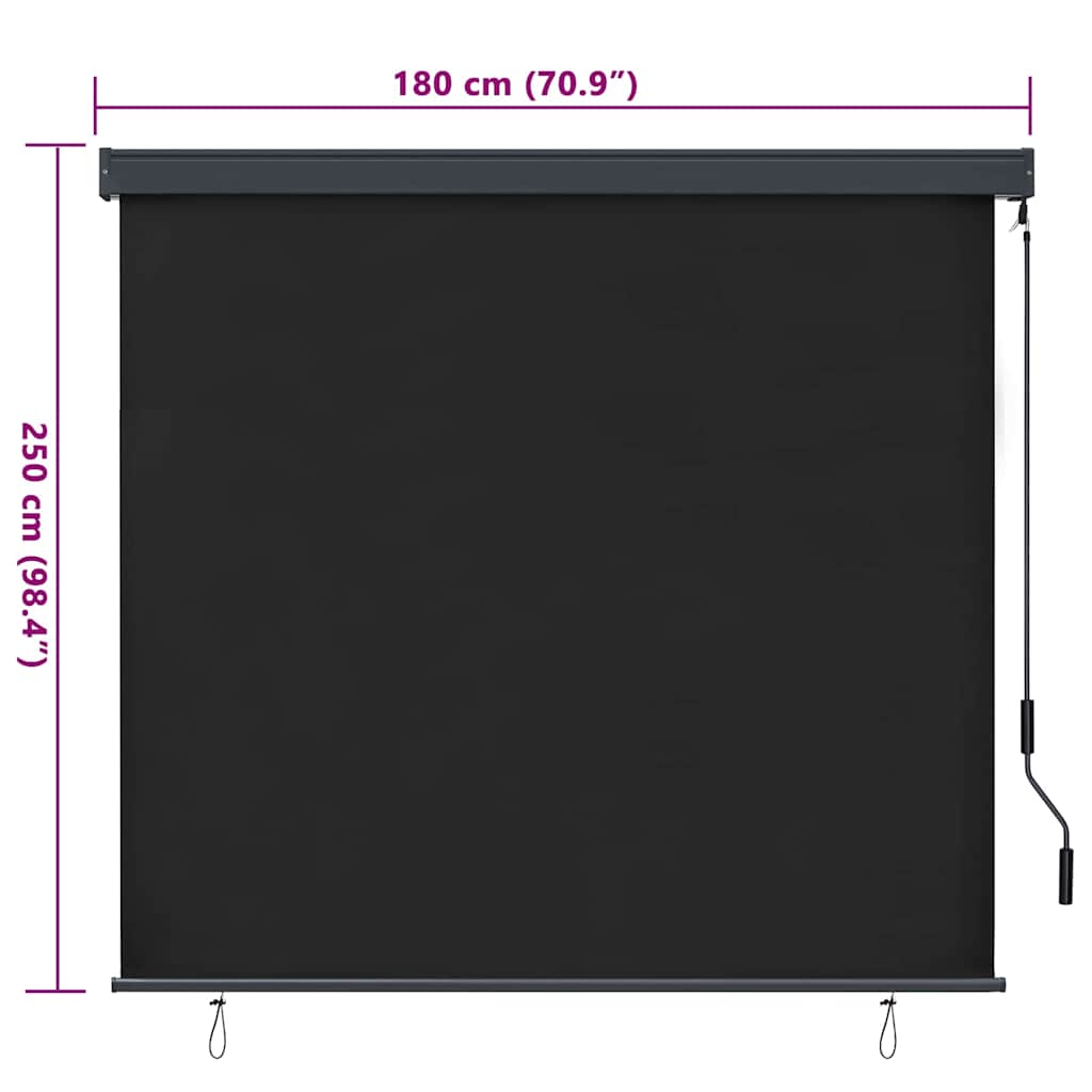 vidaXL Roller Blind Anthracite 180 x 250 cm Fabric and Aluminum