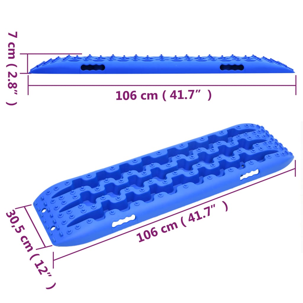 vidaXL Traction Boards 2 pcs Blue 106x30,5x7 cm Nylon