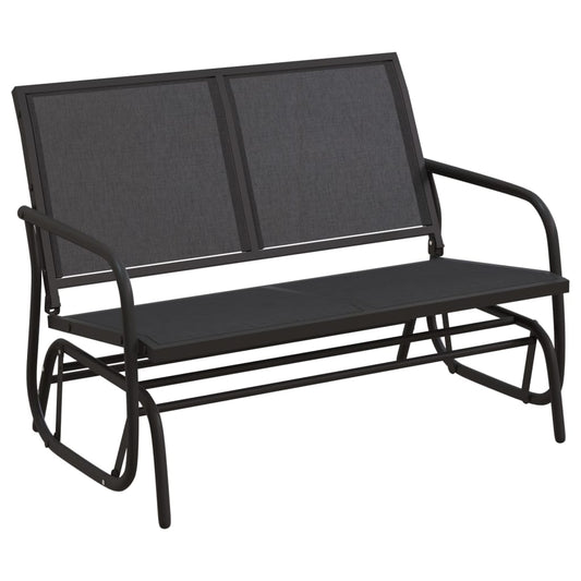 vidaXL Garden Glider Bench Black 120,5x76x86,5 cm Textilene&Steel