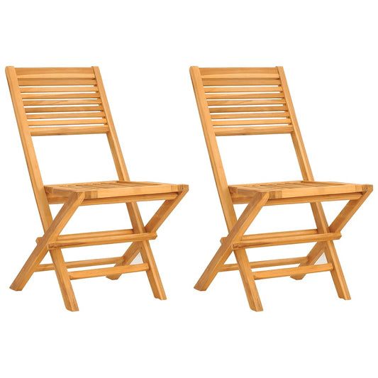 vidaXL Folding Chairs 2 pcs 47x62x90 cm Solid Wood Teak