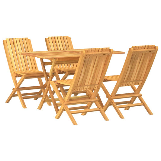 vidaXL Garden Dining Set | Natural Teak | Solid Teak Wood | Medium | Foldable