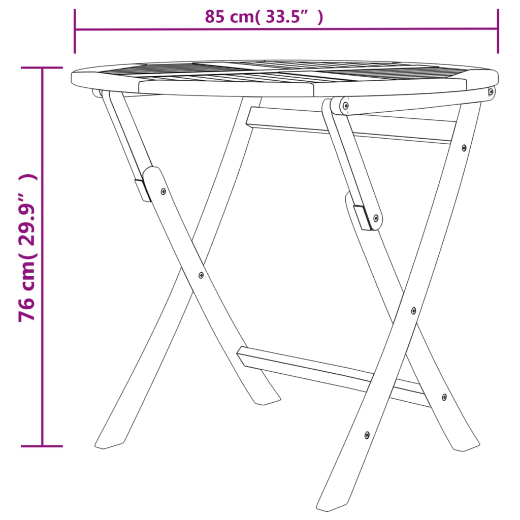 vidaXL Garden Dining Set | Natural Teak | Solid Teak Wood | Regular | Foldable