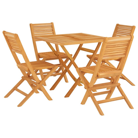 vidaXL Garden Dining Set | Natural Teak | Solid Teak Wood | Medium | Foldable