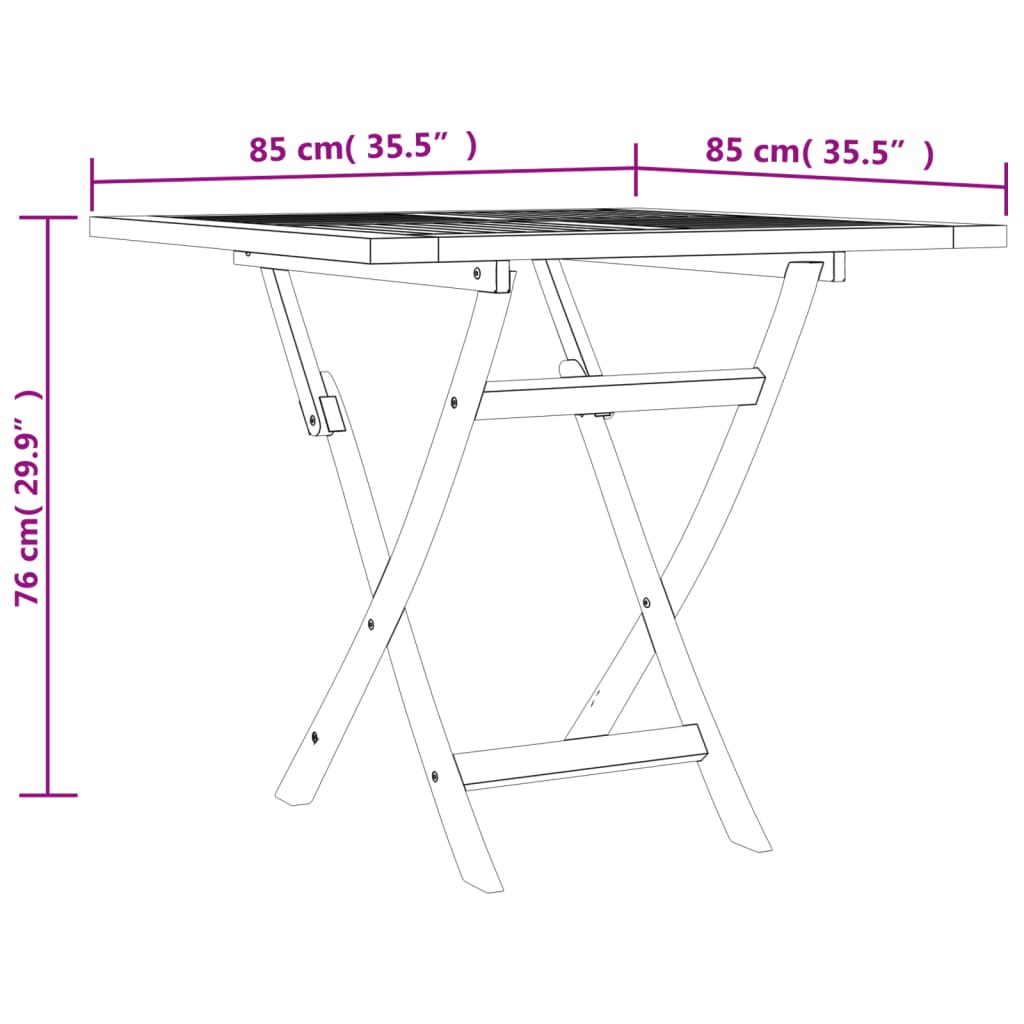 vidaXL Garden Dining Set | Natural Teak | Solid Teak Wood | Medium | Foldable