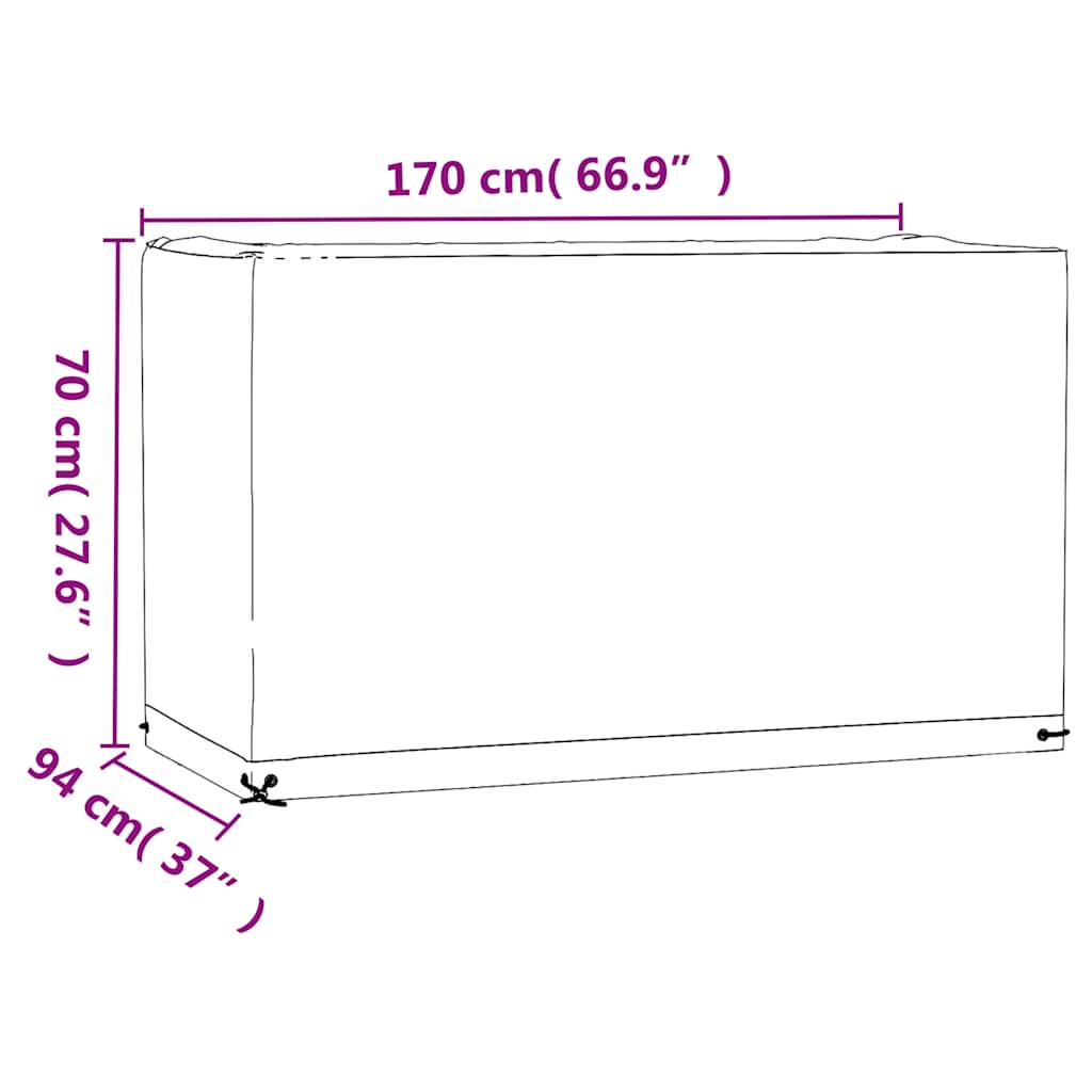 vidaXL Garden Furniture Covers 2 pcs 8 Eyelets 170x94x70 cm Rectangular
