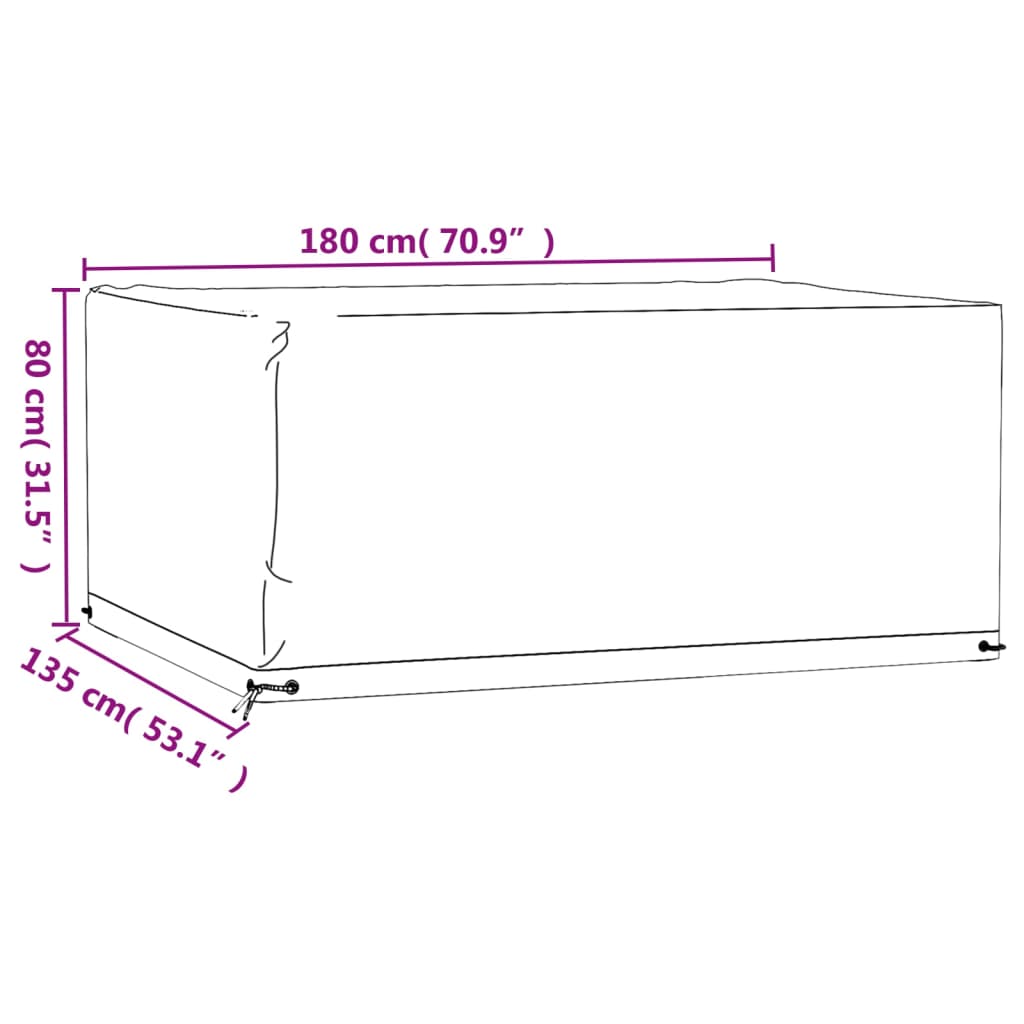 vidaXL Garden Furniture Covers 2 pcs 8 Eyelets 180x135x80 cm