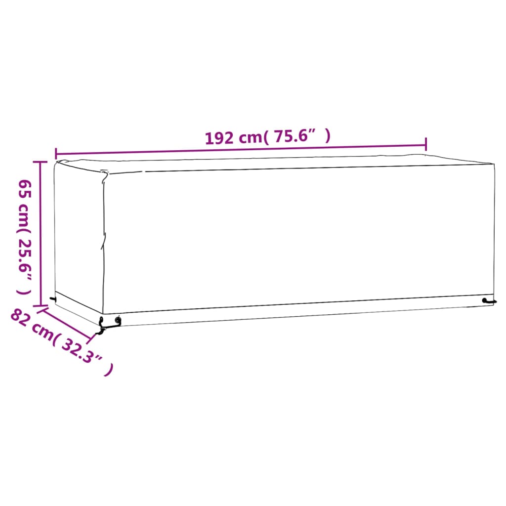 vidaXL Garden Furniture Covers 2 pcs 8 Eyelets 192x82x65 cm Rectangular
