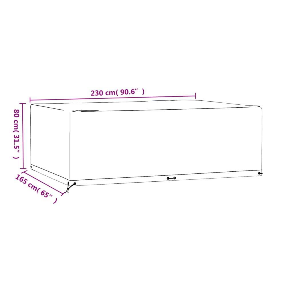 vidaXL Garden Furniture Covers 2 pcs 12 Eyelets 230x165x80 cm Rectangular